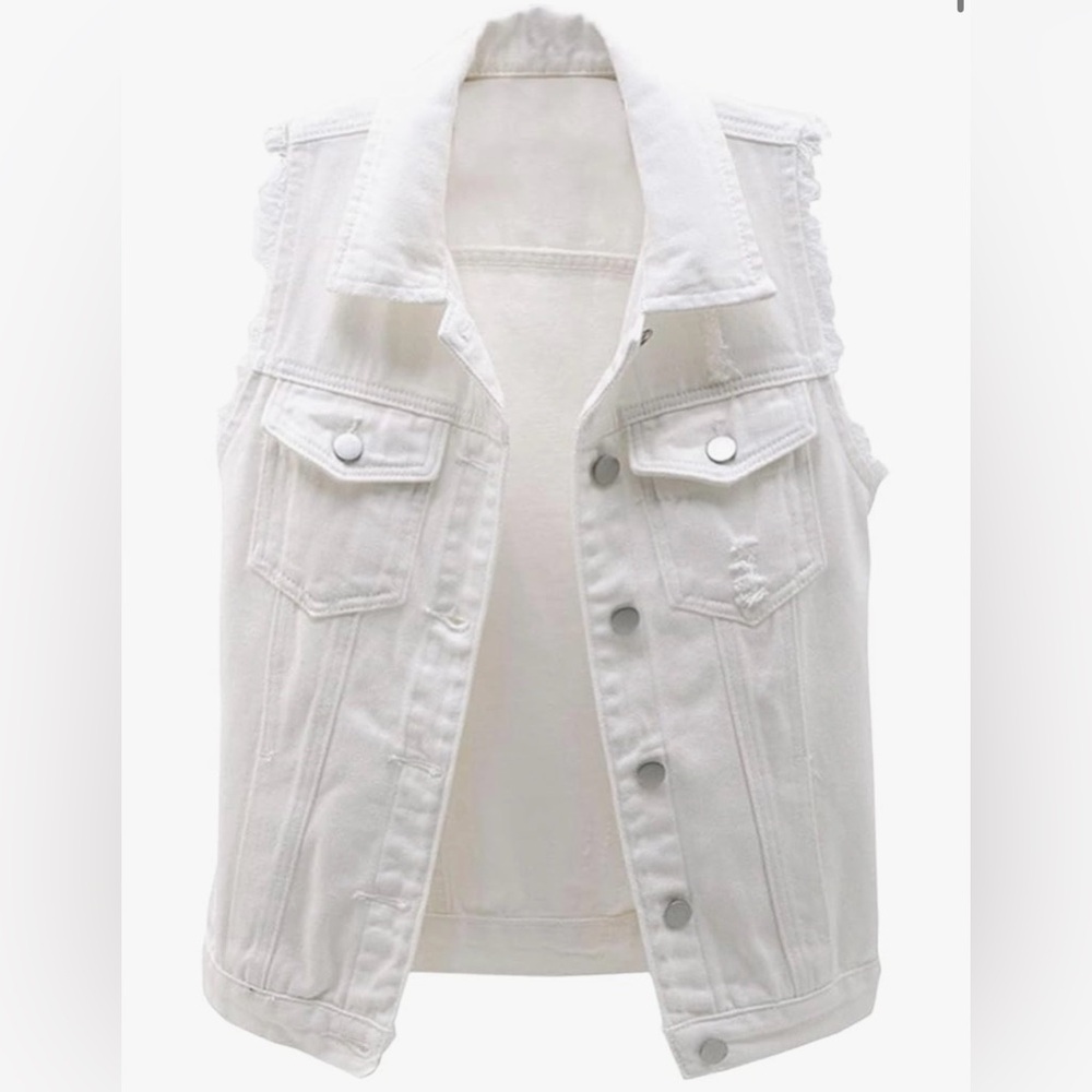 White Denim Vest